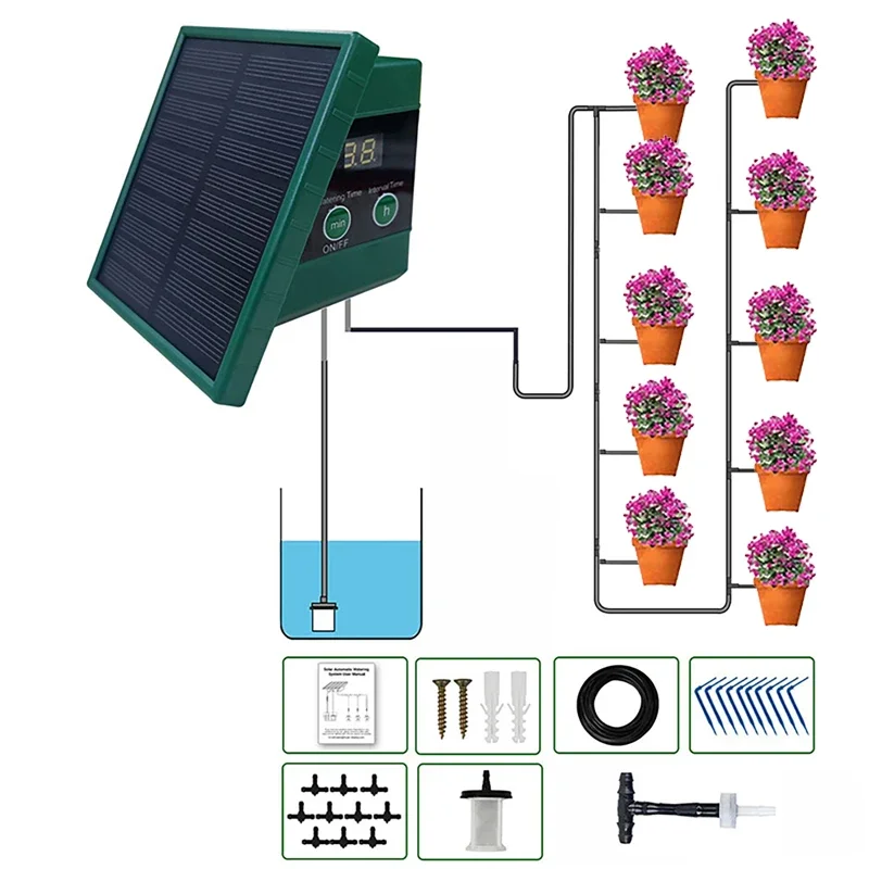 Solar Drip Irrigation Kit Garden - Solar Irrigation System Timed Automatic Drip