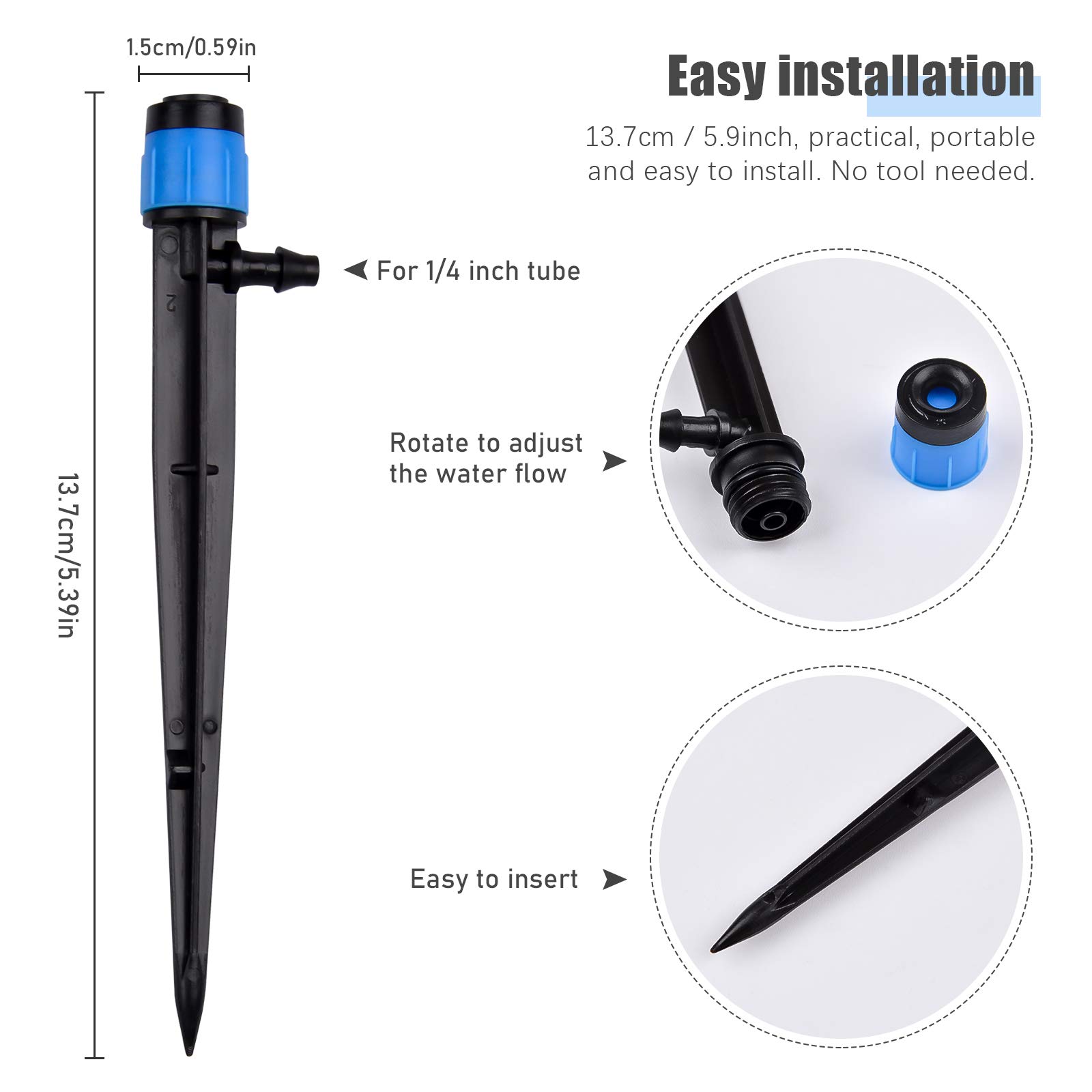 30PCS Irrigation Drippers Drip - Drip Emitters Adjustable 360 Micro ulasan dan harga