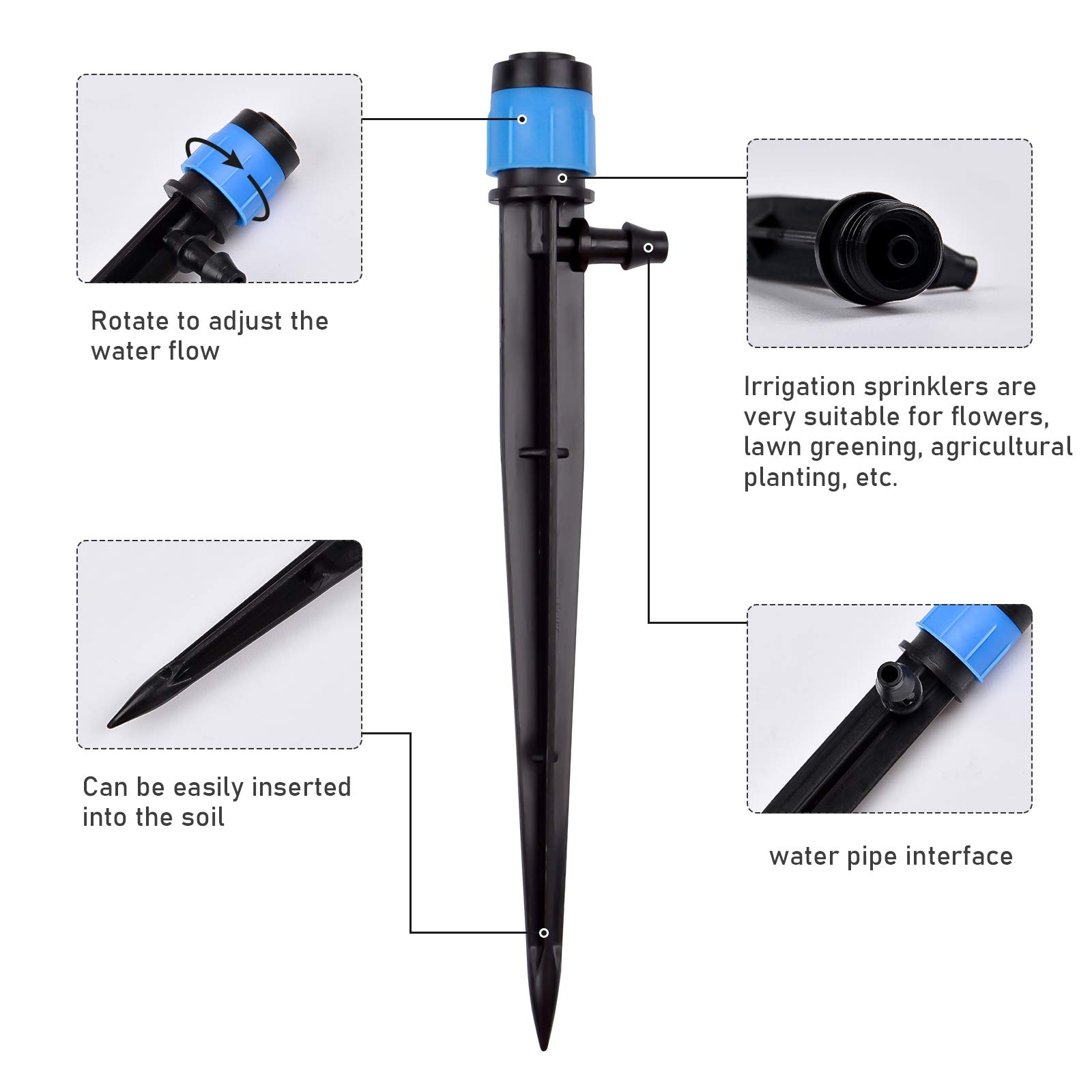 30PCS Irrigation Drippers Drip - Drip Emitters Adjustable 360 Micro ulasan dan harga