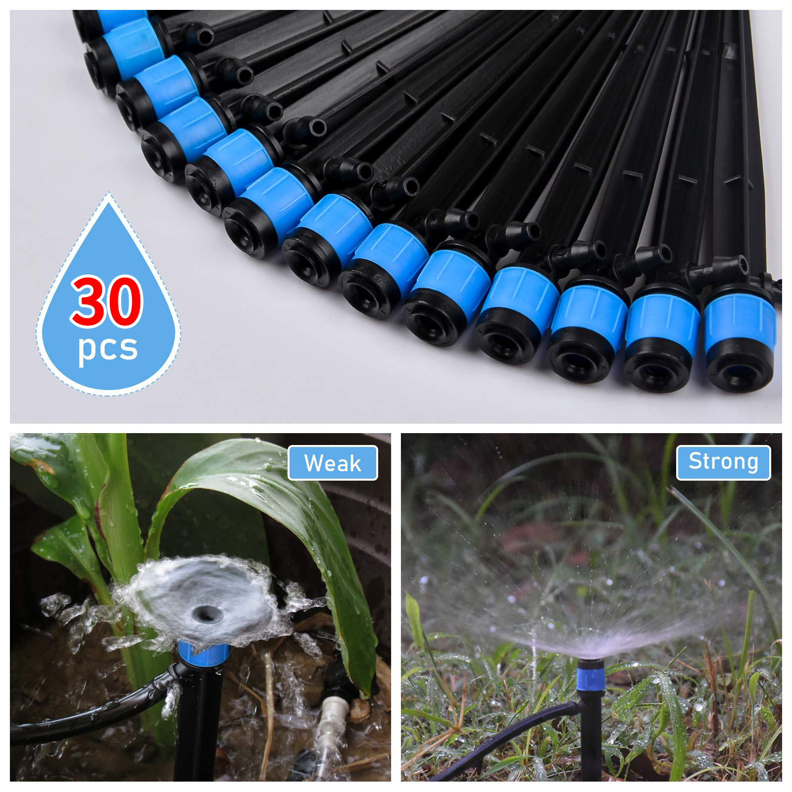 30PCS Irrigation Drippers Drip - Drip Emitters Adjustable 360 Micro ulasan dan harga
