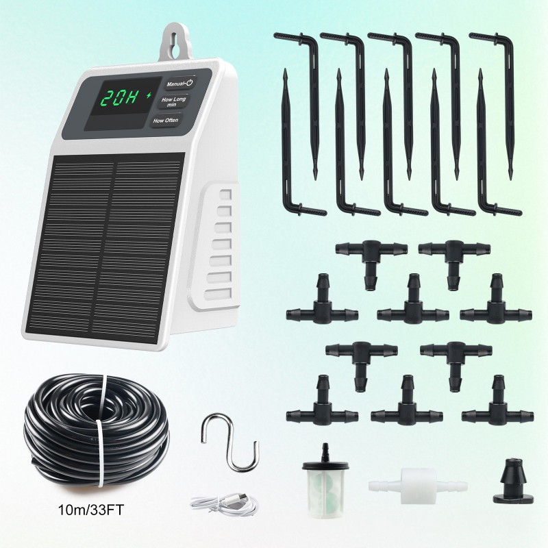 【CHRISTMAS 】Solar Powered Auto - Solar Drip Irrigation Kit Garden ulasan dan harga