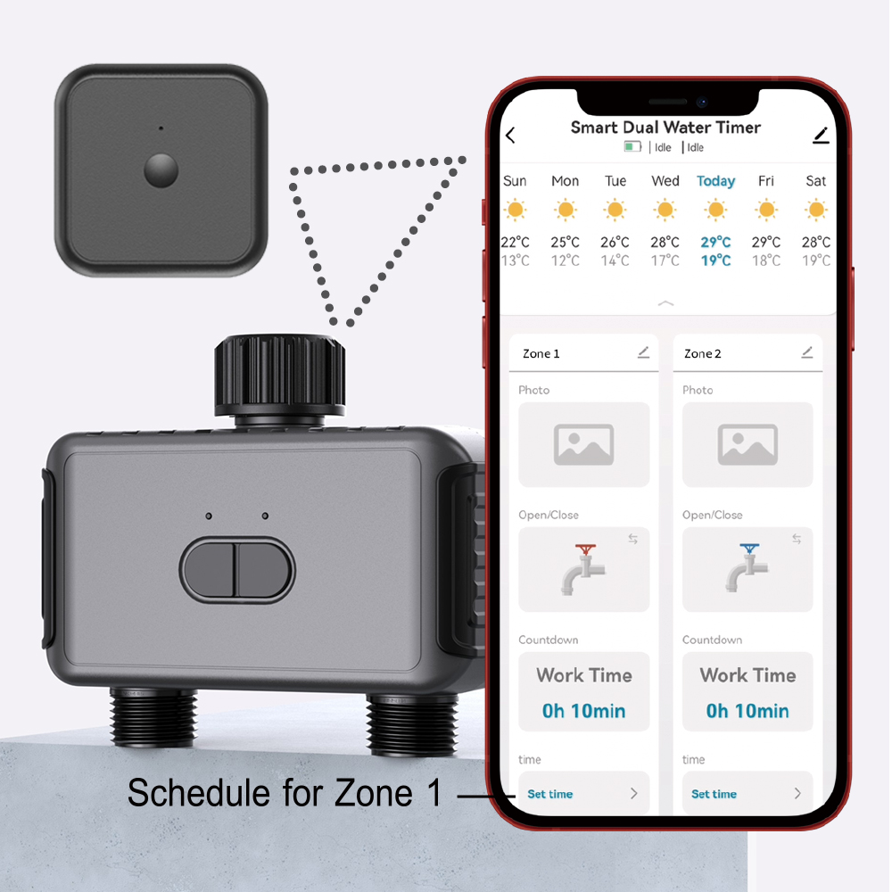 WiFi Bluetooth-compatible 2 Ou - Wifi Water Timer Hose Faucet Smart ulasan dan harga