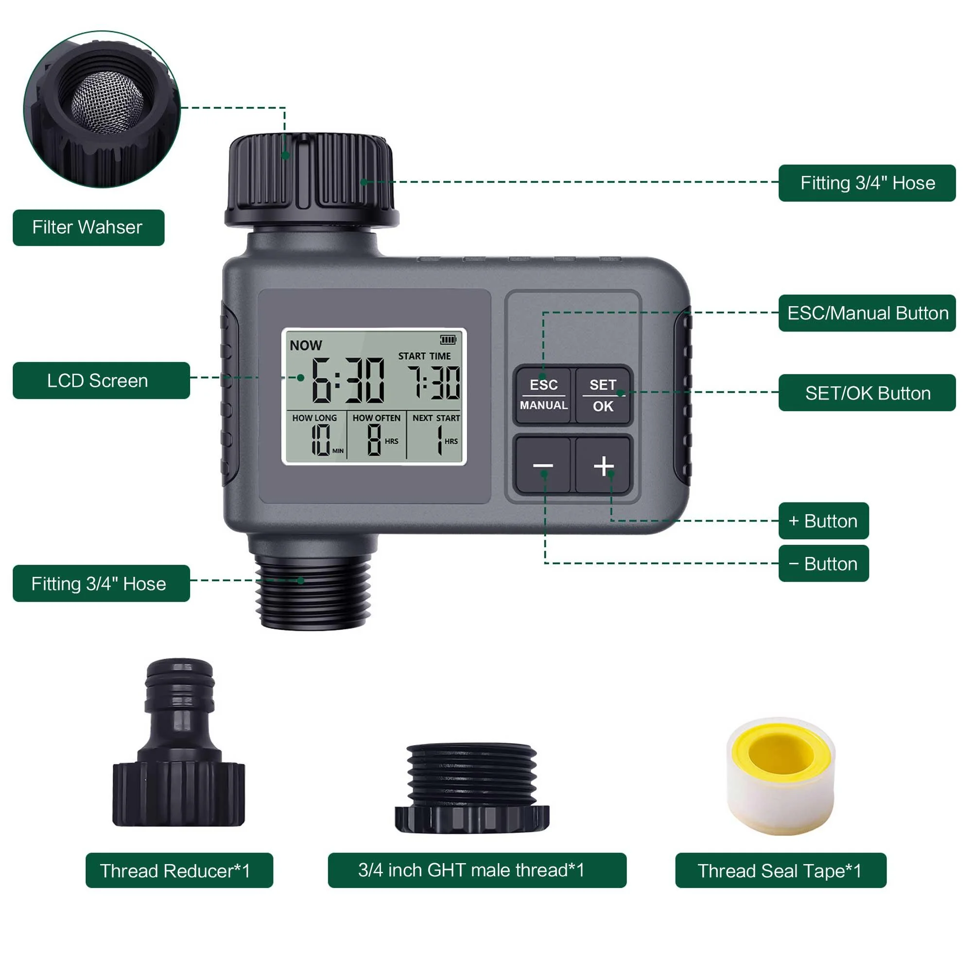 Smart Digital Water Timer Outd - Rain Sensor For Irrigation Timer ulasan dan harga