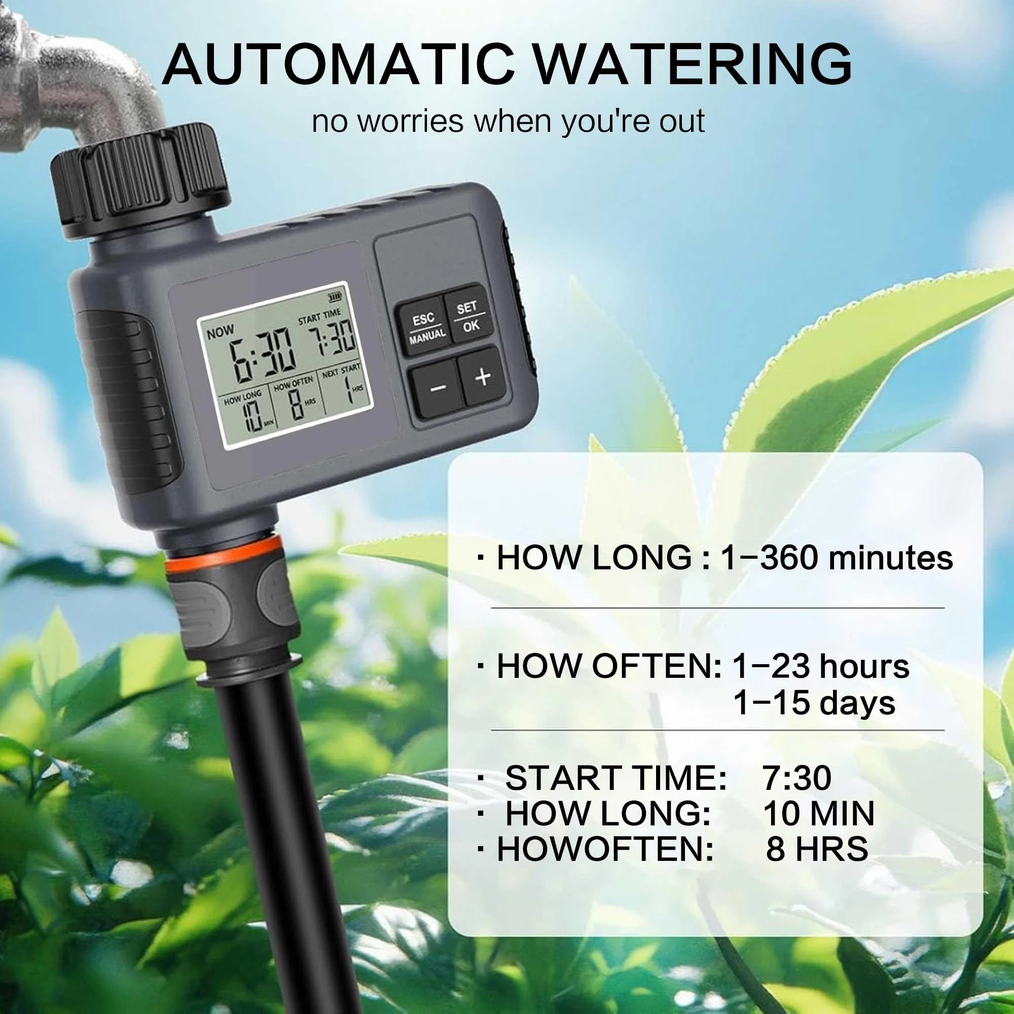 Smart Digital Water Timer Outd - Rain Sensor For Irrigation Timer ulasan dan harga