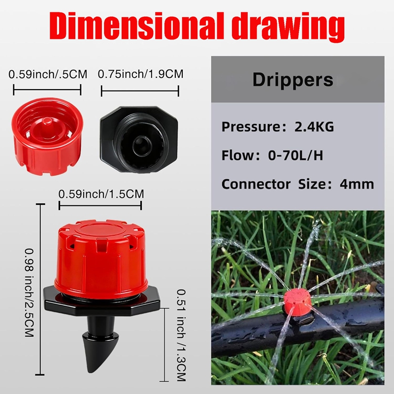 Adjustable Drip Emitters, 1/4  - Drip Emitters Adjustable 360 Micro ulasan dan harga