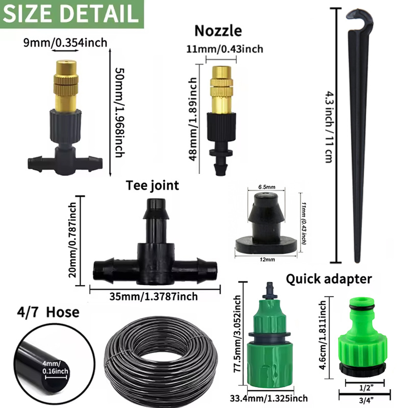 5M-20M Outdoor Misting Cooling - Mist Cooling System Outdoor Patio 15M ulasan dan harga