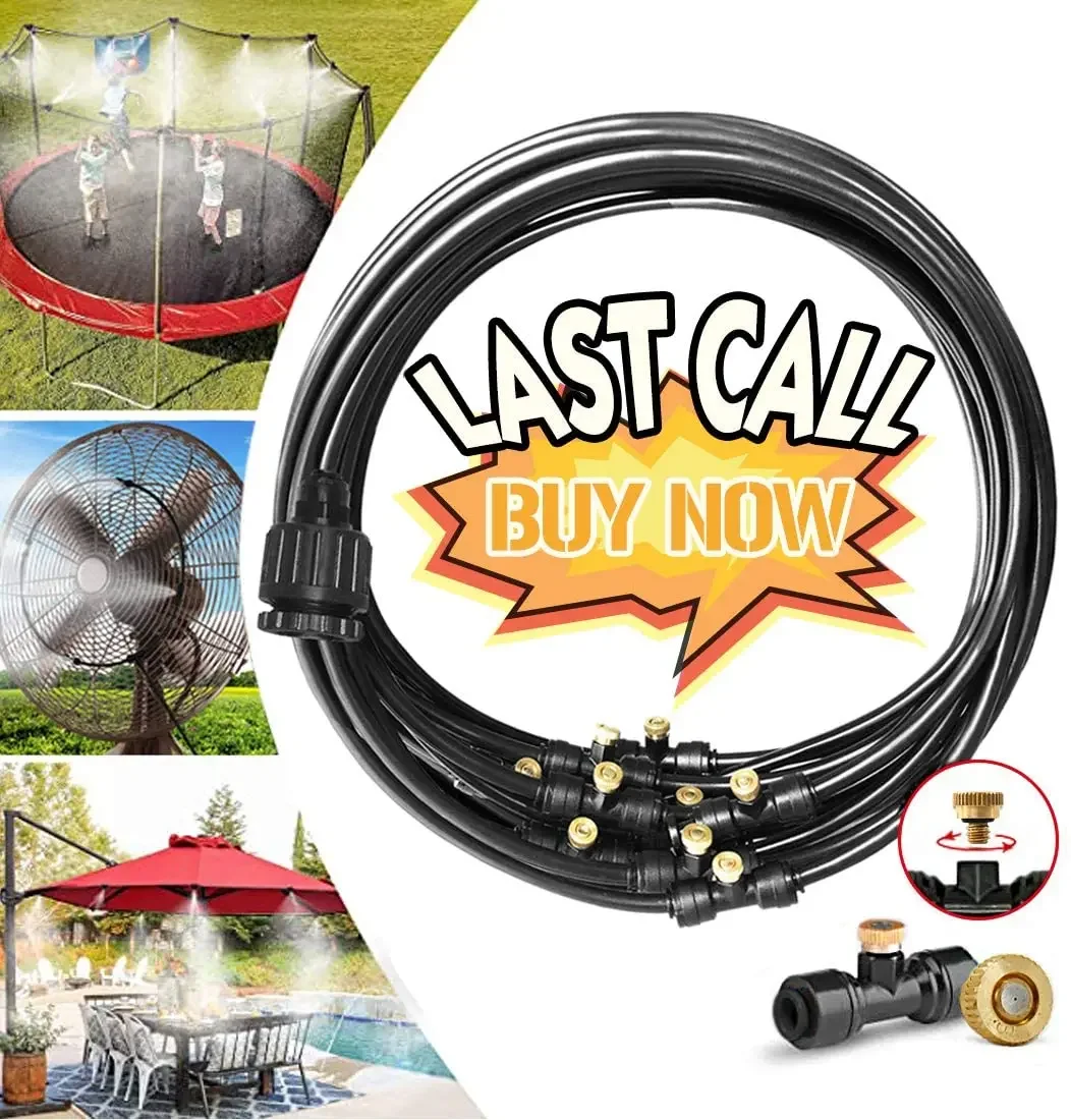 Outdoor Misting Cooling System - Mist Cooling System Outdoor Patio 15M ulasan dan harga