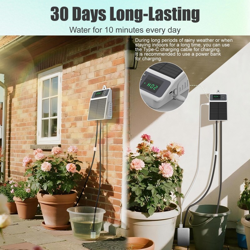 HOT-Smart Watering System Sola - Solar Drip Irrigation Kit Garden ulasan dan harga