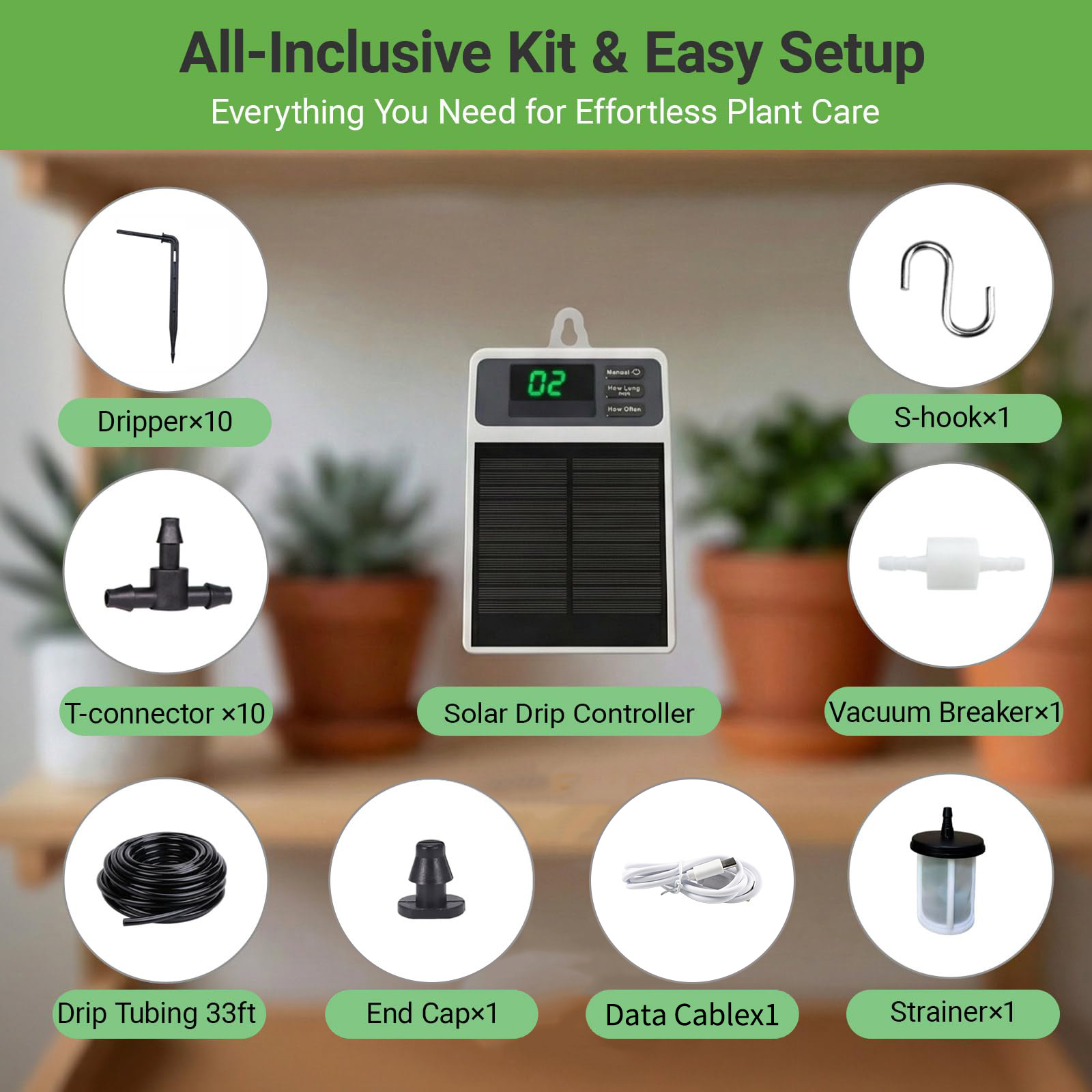 Upgraded Solar Drip Irrigation - Solar Drip Irrigation Kit Garden ulasan dan harga