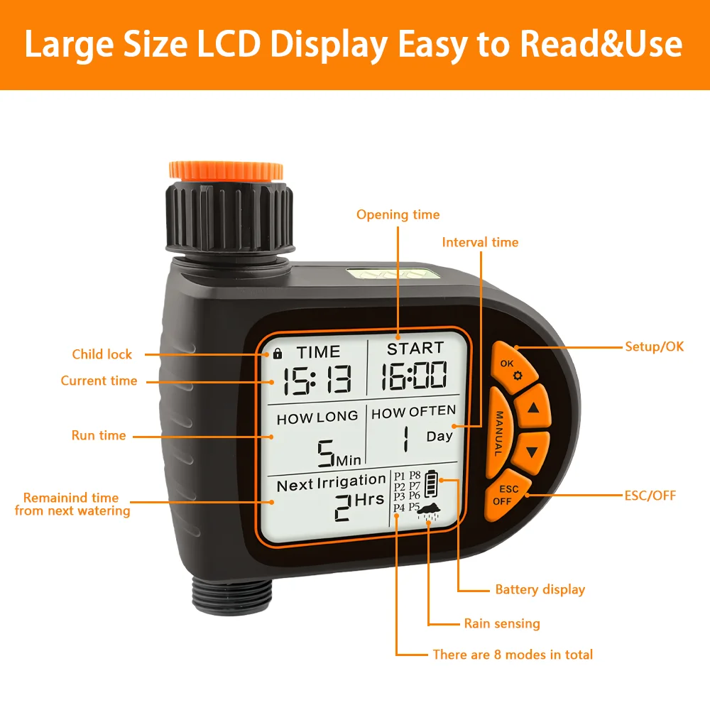 IPX5 Waterproof LCD Automatic  - Rain Sensor For Irrigation Timer ulasan dan harga