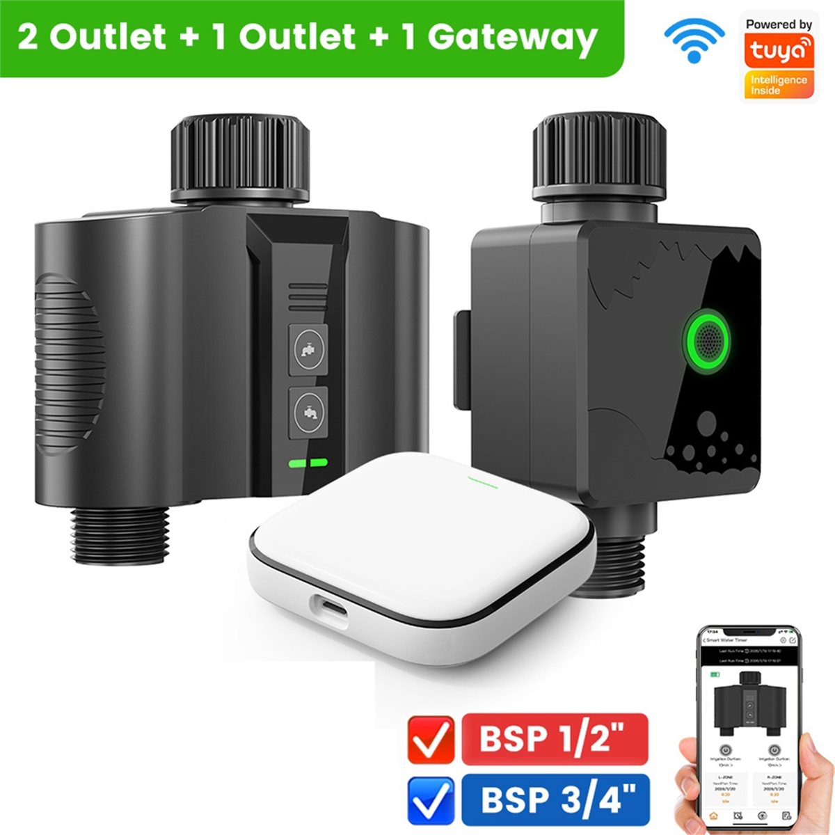 Y17A 1 Set WiFi Water Timer fo - Wifi Water Timer Hose Faucet Smart ulasan dan harga