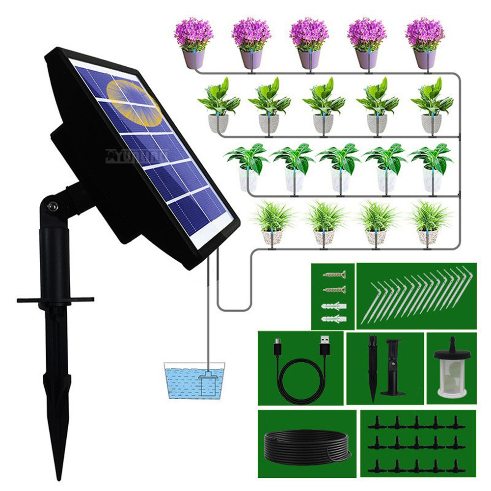Micro-Spray Kit, Solar-Powered - Solar Drip Irrigation Kit Garden ulasan dan harga