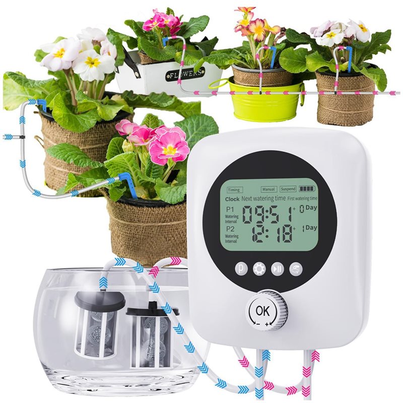 ABRU-Vacation Compatible Dual  - Automatic Watering Pump Indoor Plants ulasan dan harga