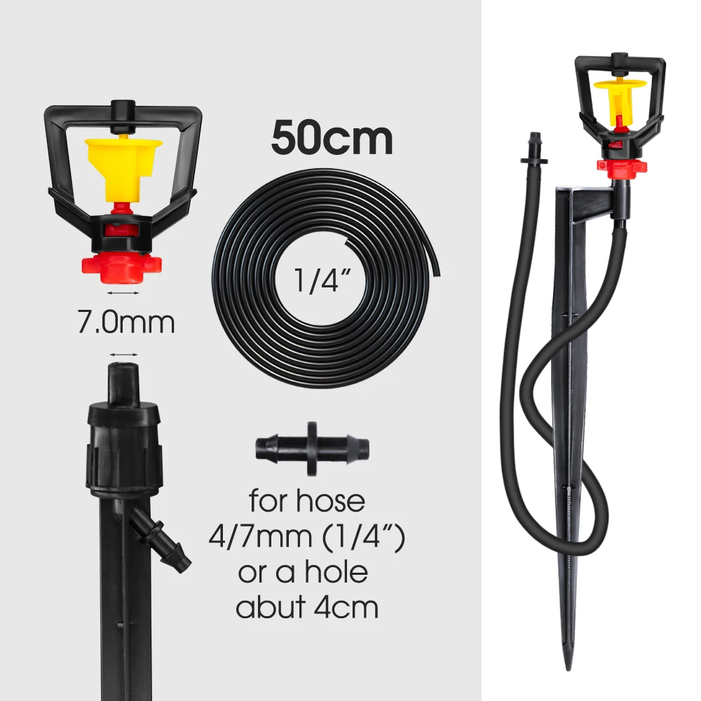 5PCS 360° Rotary Micro Sprinkl - Drip Emitters Adjustable 360 Micro ulasan dan harga