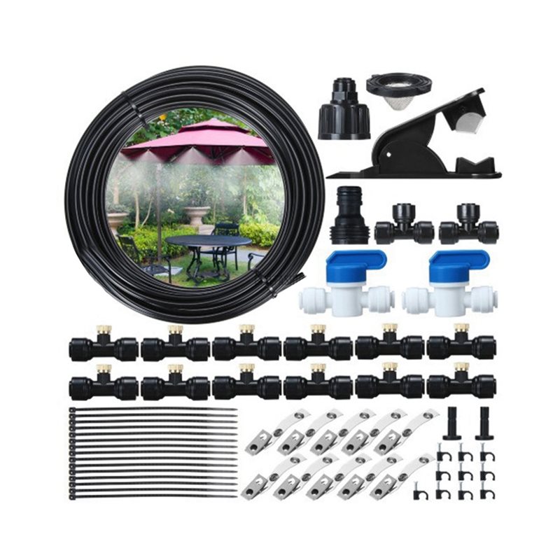 LLCS-2X Misting Cooling System - Mist Cooling System Outdoor Patio 15M ulasan dan harga