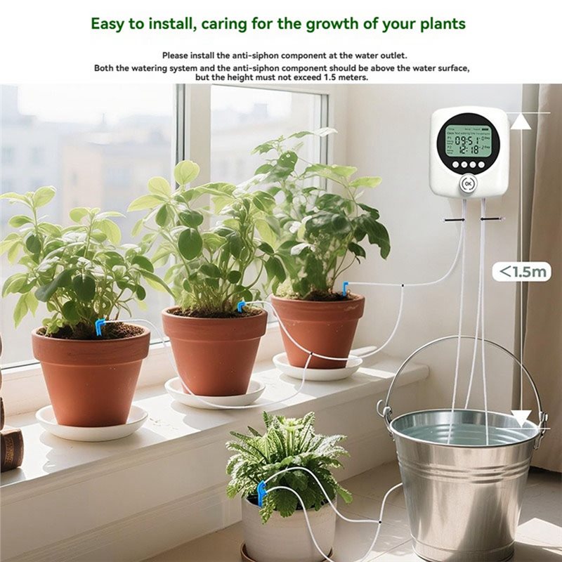 AB66-Dual Pump Automatic Plant - Automatic Watering Pump Indoor Plants ulasan dan harga